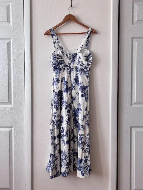 Abercrombie & Fitch Emerson Fit & Flare Linen Midi Dress - Picture 8 of 10